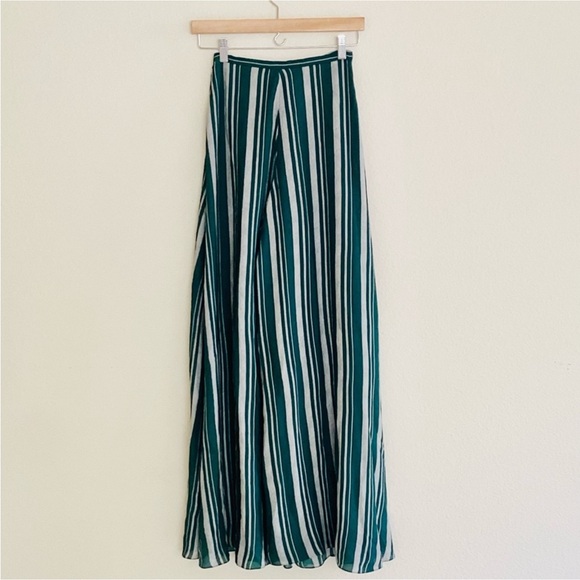 LAPOINTE Green/ Grey Striped High-Rise Wide Leg Pants SZ XS - Picture 2 of 8